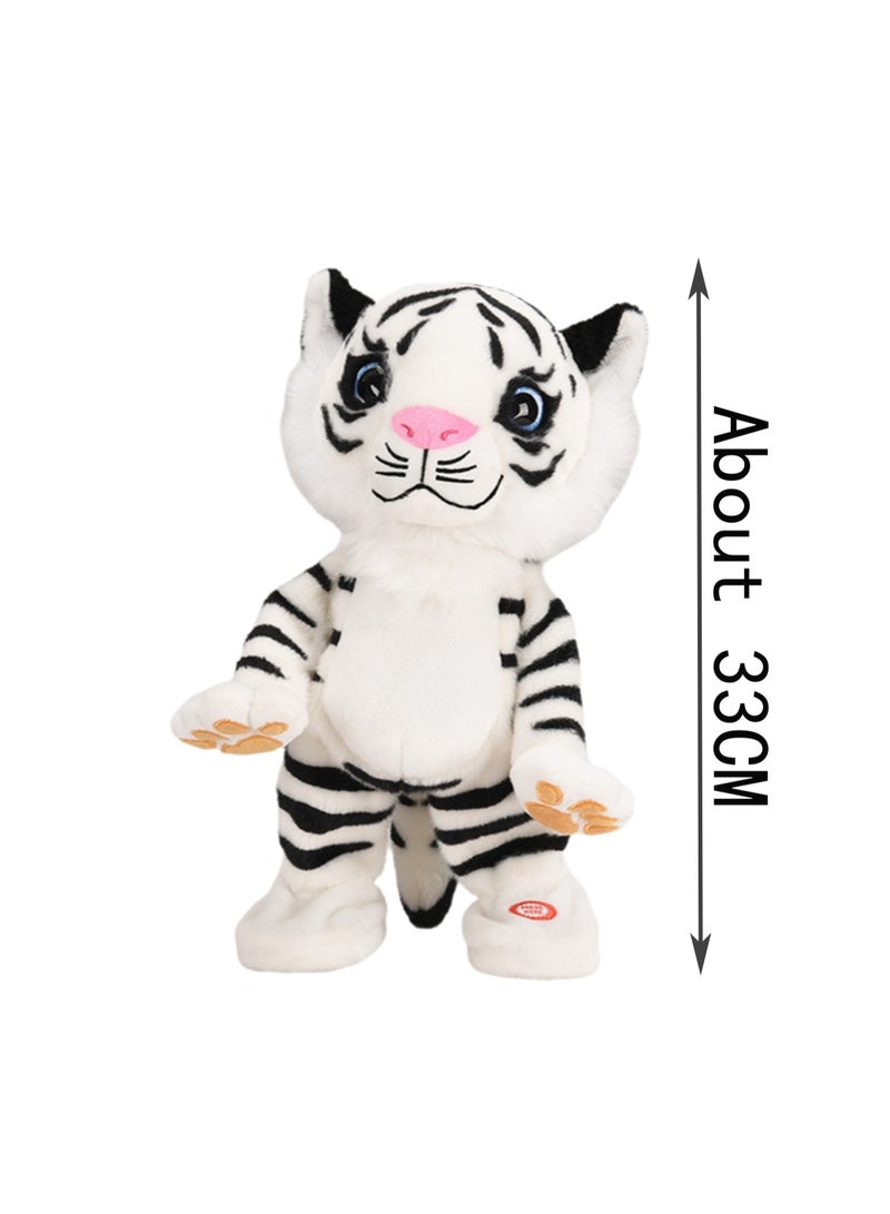 White Tiger Electronic Pet Plush Toy Can Sing, Talk And Dance, Interactive Toy For Children And Babies - Image 2